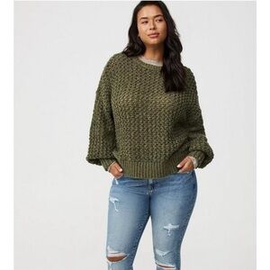 Torrid Olive Green Textured Sweater